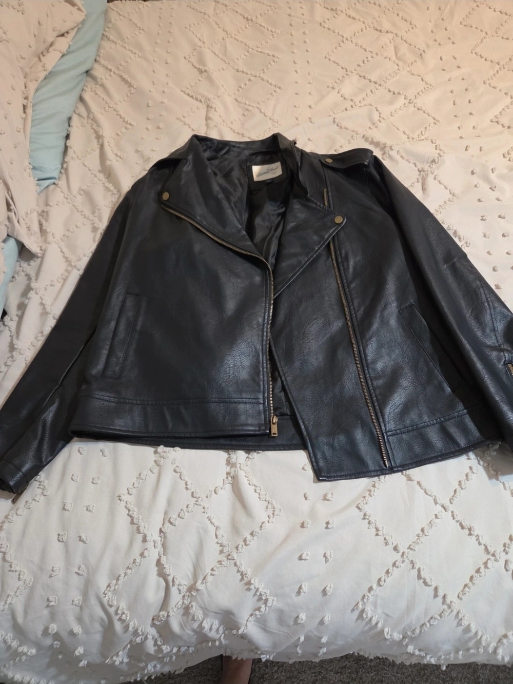 Universal Thread Black Faux Leather Moto Jacket